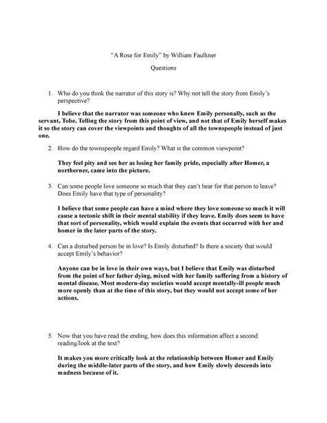 Free a rose for emily worksheet, Download Free a rose for emily worksheet png images, Free ...