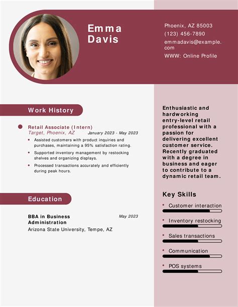 Resume Examples Retail