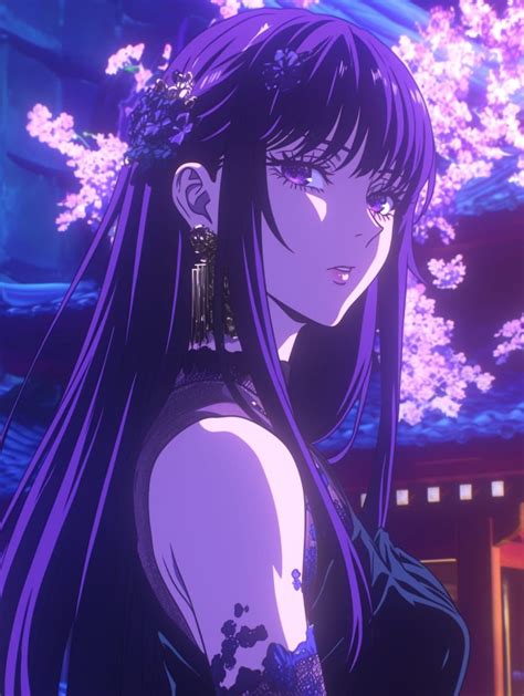 Anime Character with Purple Eyes