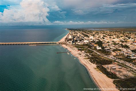 Progreso, Yucatán México, atardecer en la costa - Drone Photography ...