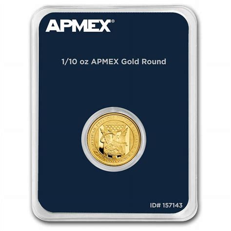 APMEX 1/10 oz Fractional Gold Round with American Eagle Design in TEP ...