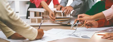 Professional architect team select sustainable house materials ...