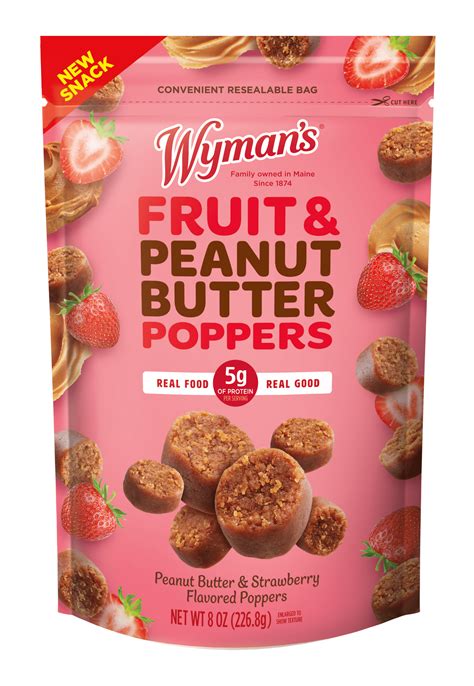 Wyman’s Fruit & Peanut Butter Poppers – Strawberry, 8oz Bag (Frozen ...