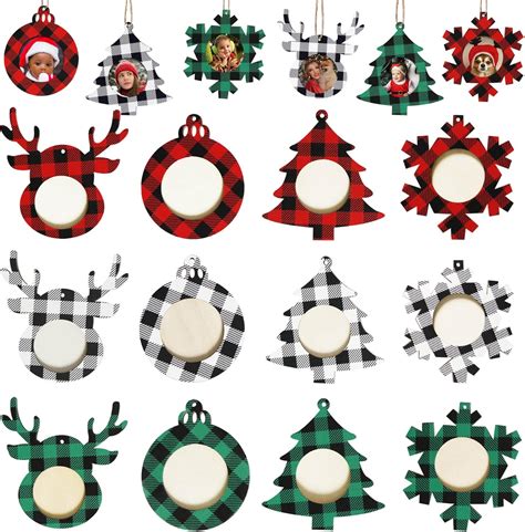 Amazon.com: JOTFA 12-Piece Christmas Picture Frame Ornaments - DIY ...