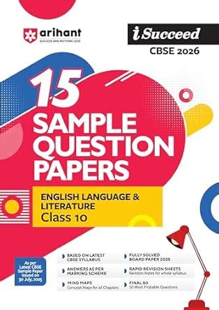 Arihant i Succeed CBSE 15 Sample Question Papers English Language ...