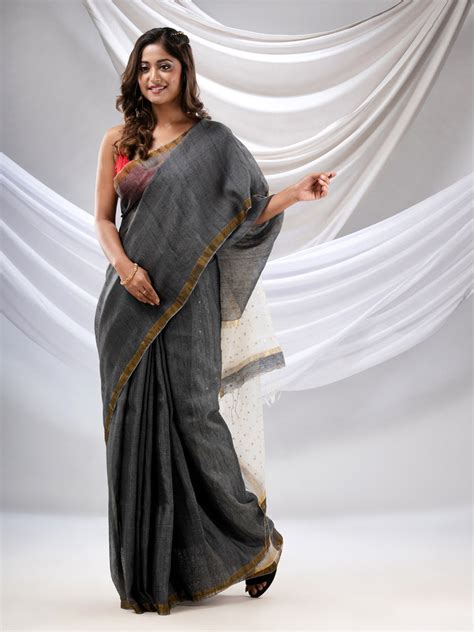 Buy Linen Latest Designer Saree | Price INR 2250 Onwards – Charukriti