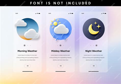 Premium PSD | Weather Illustrations App Template