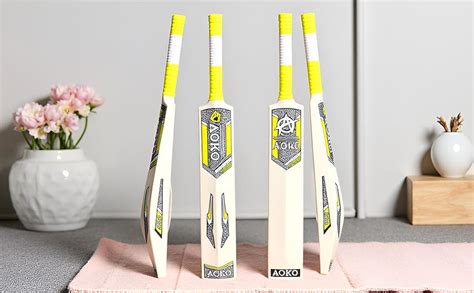 AOKO Premium Cricket Bat, Super Hard Plastic, 900-1000g, Strong Rubber ...
