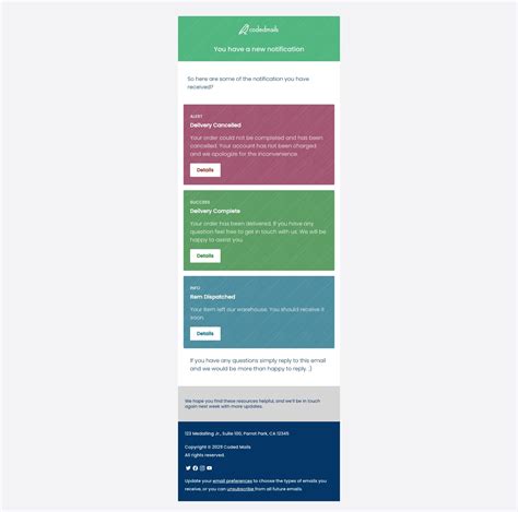 Image result for Customer Notification Email Template