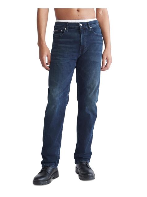 Calvin Klein Mens Denim Straight Fit Straight Leg Jeans - Walmart.com