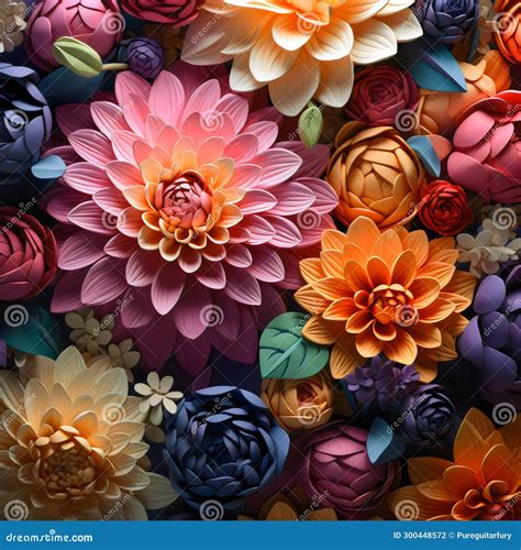 Close-Up of Multi-colored Zinnias Stock Illustration - Illustration of coral, zinnia: 300448572
