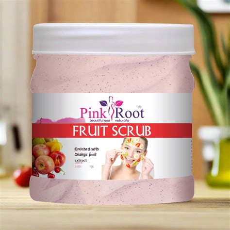 Pink Root Mix Fruit Cream Scrub 500ml, Enriched with Vitamin E, Aloe V