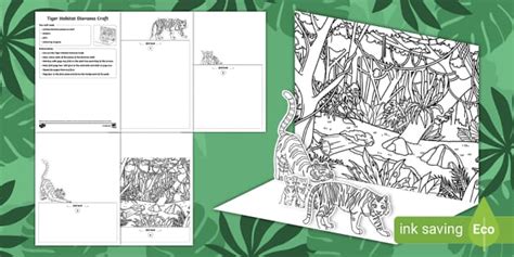 Tiger Habitat Diorama Craft (teacher made) - Twinkl