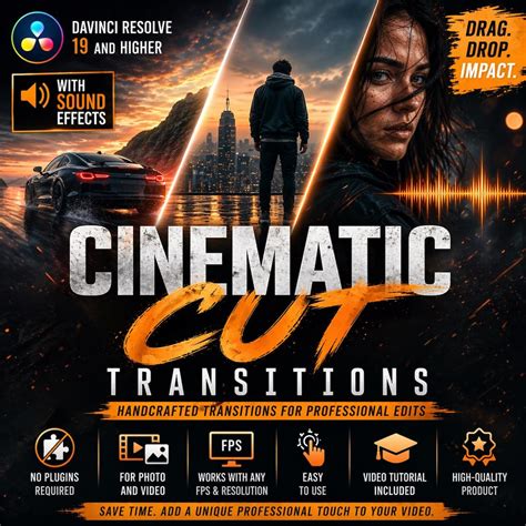 Cinematic Cut Transitions Pack for Davinci Resolve – Drag & Drop ...