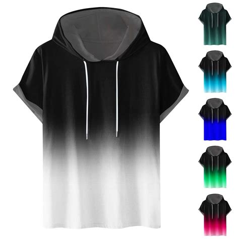 Summer Saving!Short Sleeve Hoodies for Men with Front Pocket ...