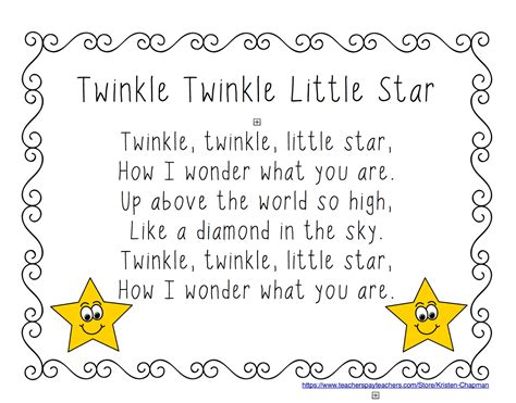 Twinkle Twinkle Little Star Lyrics