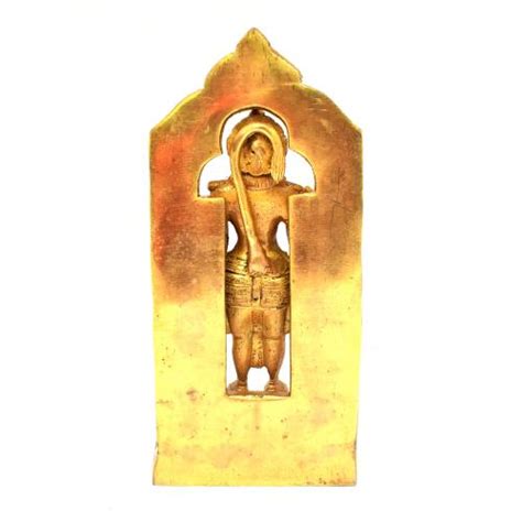BRASS HANUMAN STANDING WITH PRABHAVALI