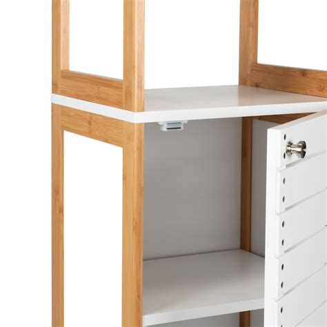 Organize It All White 6-Tier Wood Freestanding Bathroom Shelf (14.57-in ...