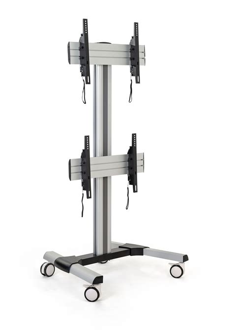 Dual Monitor Floor Stand | Heavy Duty Casters | Displays2Go
