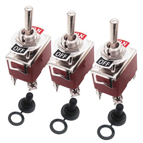 Buy Taiss 3pcs Toggle Switch DPST Latching ON/Off 4 Terminals 2 ...