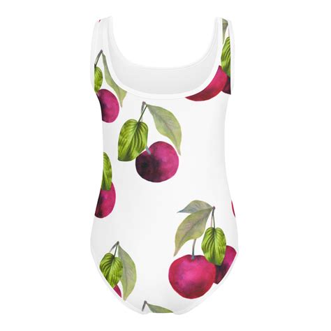 Girls Cherry Swimsuit/ Toddler Cherry Bathing Suit/ Cherry One Piece ...
