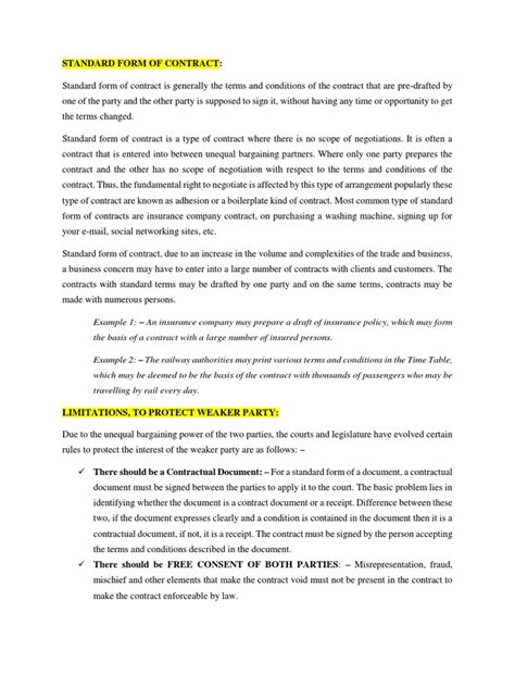 Image result for Standard Form Contract Examples