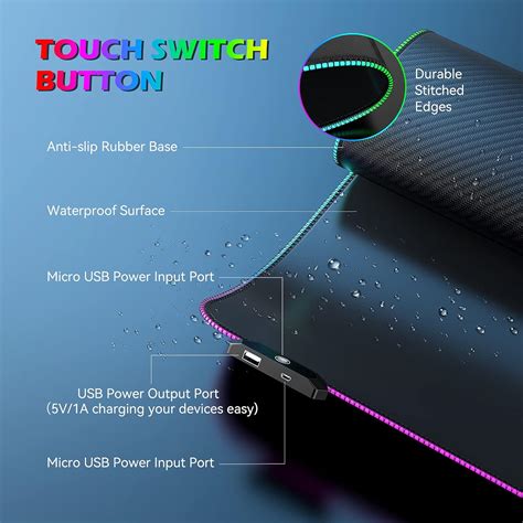 Buy TECKNET RGB Gaming Mouse Pad, LED Soft Extra Extended Large ...