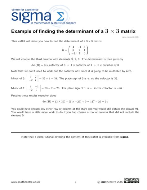 Finding Determinant of Matrix 的图像结果