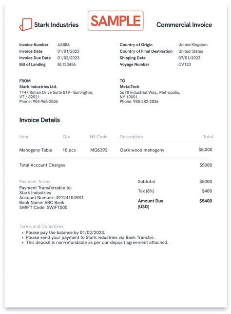 What Is A Commercial Invoice With Examples Free Templates Packing List ...