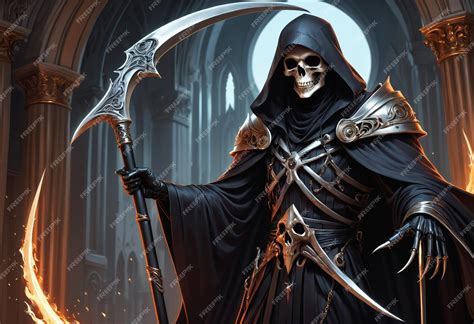 Premium Photo | Grim reaper huge scythe Generative AI