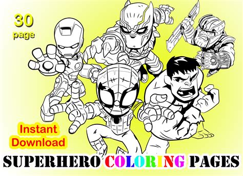 Superhero Coloring Pages Pdf 30 Coloring Pageskids Super - Etsy Canada