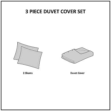 Intelligent Design Camden 3-piece Cotton Chenille Striped Duvet Cover ...