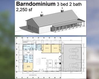 Cedar Springs Barndominium House Plan Design 4 Bed 3 Bath - Etsy India