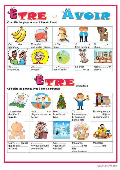 La Rentrée - Avoir - Être: Français FLE fiches pedagogiques pdf & doc