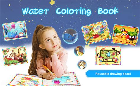 Reusable Magic Book for Kids - 2pcs Water Coloring Drawing Painting ...