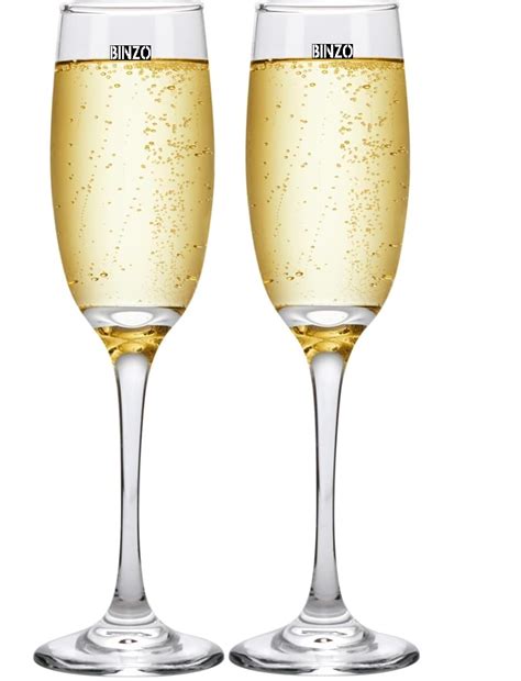 Buy BINZO Champagne Glasses, Classy Stem Champagne Flutes, Set of 2 ...