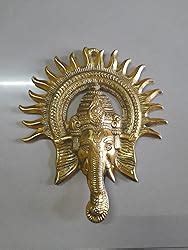 Buy eCraftIndia Golden Metal Sun Decorative Ganesha Wall Hanging - Lord ...