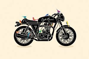 Cafe Racer Cream 24x36inch Fine Art Print - Abstract posters in India ...