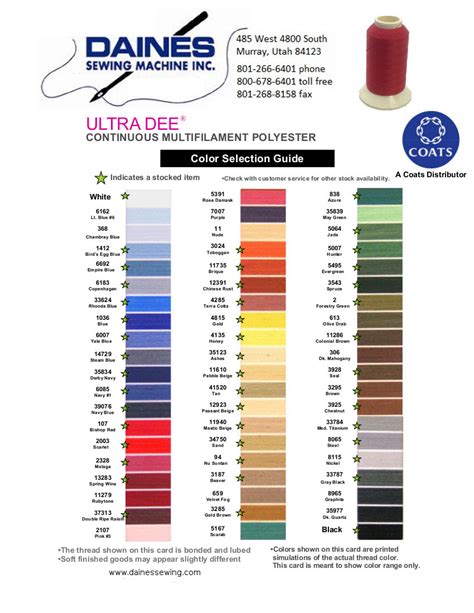Image result for Coats Embroidery Thread Color Chart