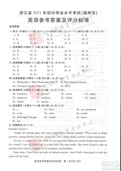 2020届湖南普通高中学业水平英语模拟试题二（图片版）(2)_高考网