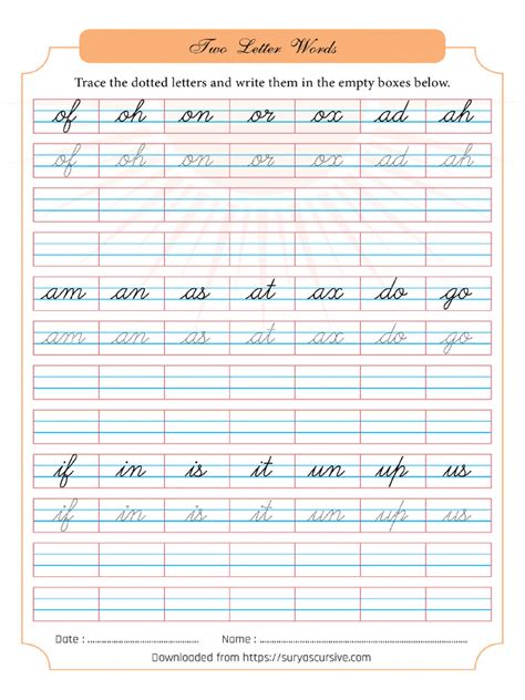 Cursive Writing 2 Letter Words 的图像结果