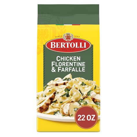 Bertolli Chicken Florentine and Farfalle, Frozen Dinner, Bowtie Pasta ...