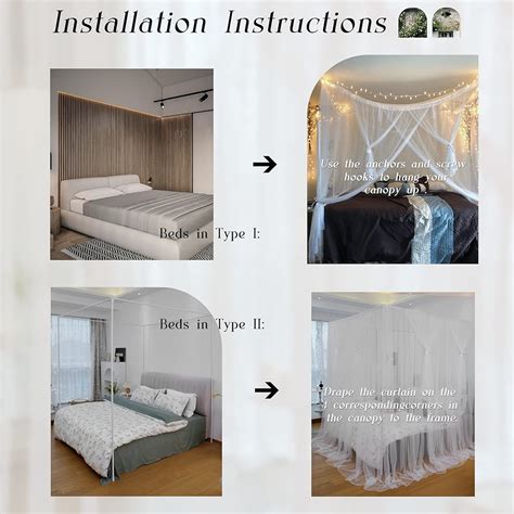Vpory Canopy Bed Curtains - 4 Corners Post Bed Canopy India | Ubuy