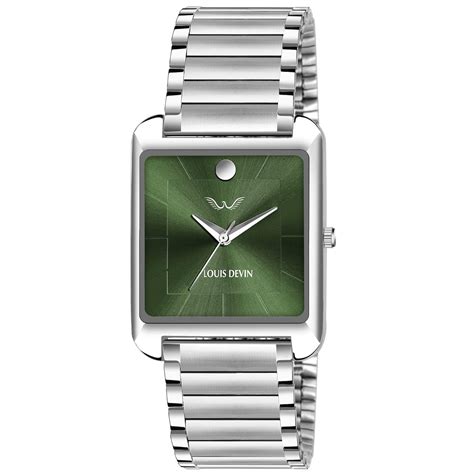 LOUIS DEVIN Stainless Steel Chain Analog Wrist Watch for Men (Green ...