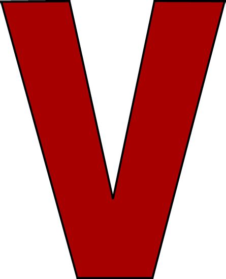 Red Letter V Clip Art Image large red capital letter V