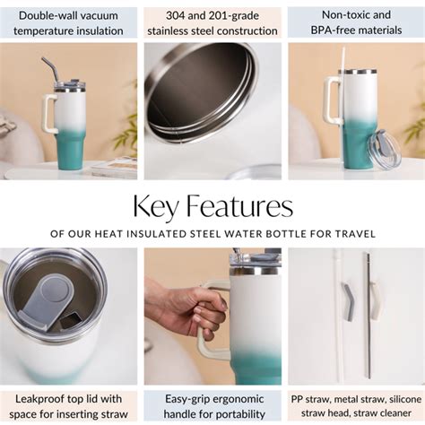 Heat Insulated Steel Water Bottle For Travel 1200ml Online - Premium ...