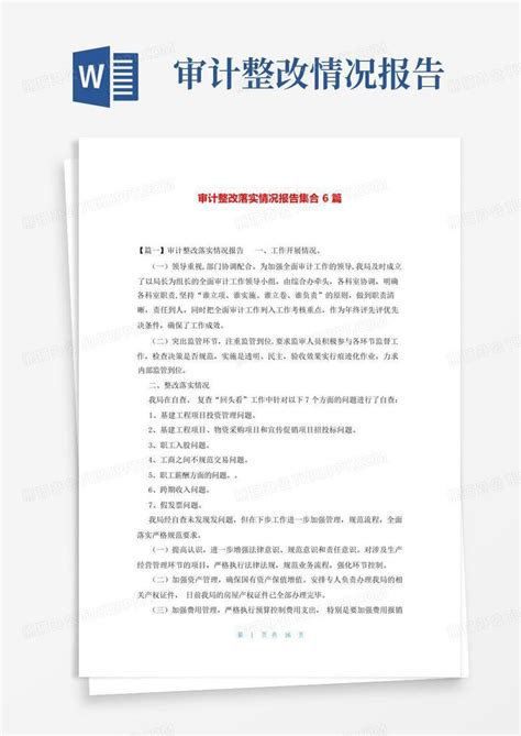 经济责任审计整改情况报告3篇Word模板下载_编号qwrmprza_熊猫办公