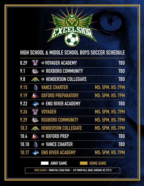 Printable Schedules - Excelsior Classical Academy Athletics