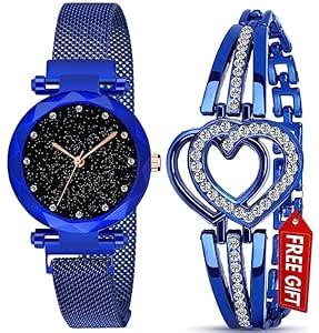 Buy OMXIM Different Dial Watch and Bracelet Combo for Girl - Multicolor ...