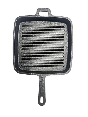 Buy Earthfit Pre Seasoned Cast Iron Grill Pan Skillet 9 Inch, Non Stick ...